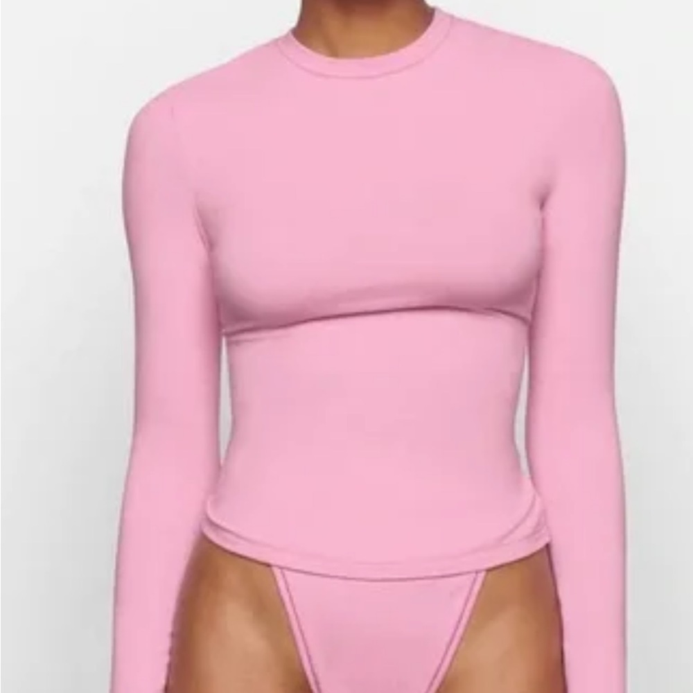 SKIMS bubblegum pink long sleeve